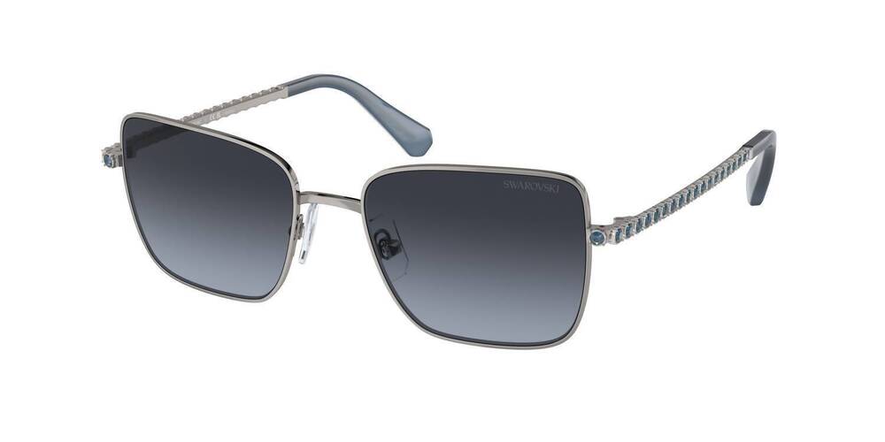 NEW SWAROVSKI women's metal crystal embellishment sunglasses in grey /blue polar